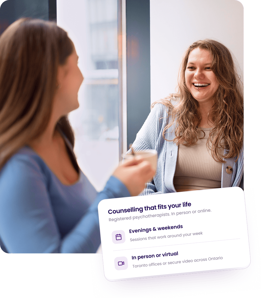 Two people in a counselling conversation — Counselling Toronto